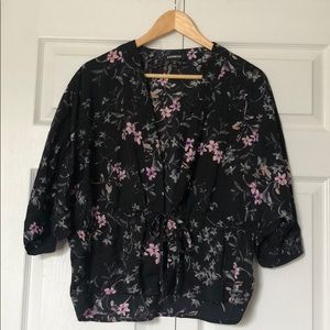 Floral short sleeve kimono